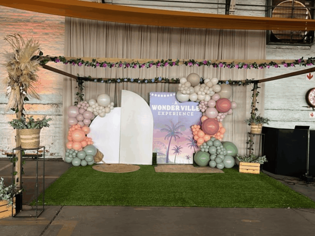Themed event backdrops and selfie walls